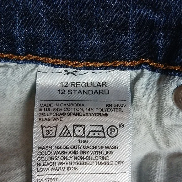 Old Navy Jeans Curvy Profile Mid Rise Dark Wash Ankle Stretchy Chic Size 12 - Picture 4 of 9